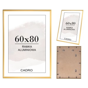Ramka 60x80 ramki na zdjęcia złota aluminiowa