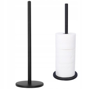 Stojak na papier toaletowy stalowy czarny mat 45cm