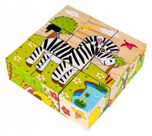 Klocki edukacyjne dla dzieci drewniane puzzle 6w1