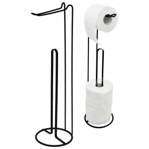 Stojak na papier toaletowy uchwyt czarny loft