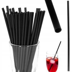 Rurki plastikowe słomki do drinków picia czarne 50
