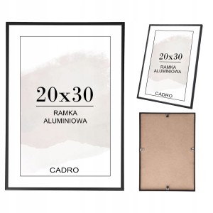 RAMKA NA ZDJĘCIA CZARNA RAMA ALUMINIOWA 20x30