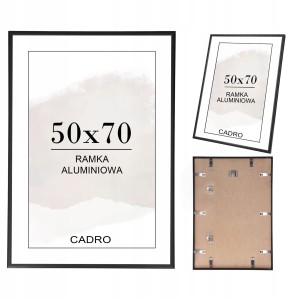 RAMKA NA ZDJĘCIA CZARNA RAMA ALUMINIOWA 50x70