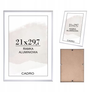 RAMKA NA ZDJĘCIA SREBRNA RAMA ALUMINIOWA A4 21x29