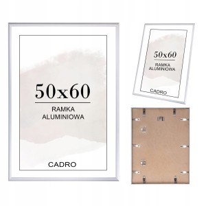 RAMKA NA ZDJĘCIA SREBRNA RAMA ALUMINIOWA 50x60