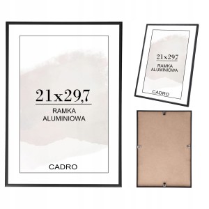 Ramka A4 21x30 ramki na zdjęcia aluminiowa czarna
