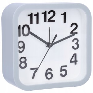Zegar budzik alarm zegarek klasyczny szary 13 cm