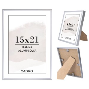 RAMKA NA ZDJĘCIA SREBRNA RAMA ALUMINIOWA A5 15x21