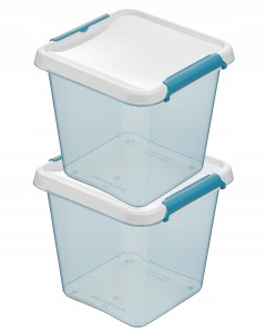 Komplet MOXOM Arctic Line 2x 4l pojemniki z idealnymi wymiarami i świeżymi kolorami do lodówki