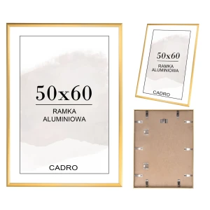 Ramka 50x60 ramki na zdjęcia aluminiowa złota
