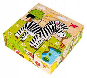 Klocki edukacyjne dla dzieci drewniane puzzle 6w1