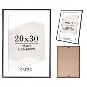 RAMKA NA ZDJĘCIA CZARNA RAMA ALUMINIOWA 20x30