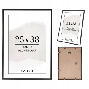 Ramka 25x38 ramki na zdjęcia czarna aluminiowa